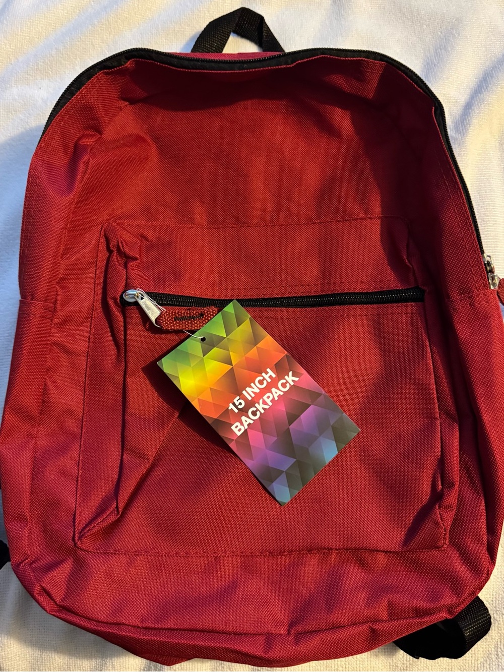 Red 15-Inch Backpack - Unbranded